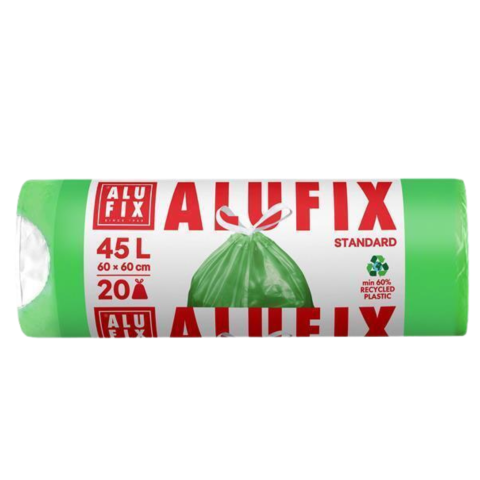 Sáček do koše 45l/60x60/20ks ALUFIX Standard pevné zatahovací zelené